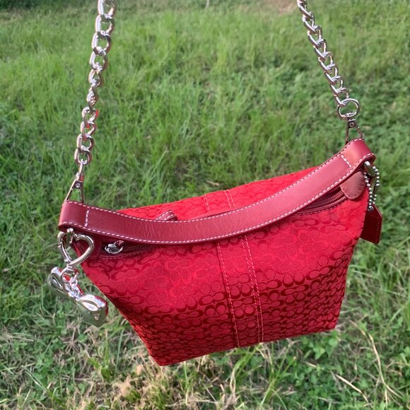 Coach Vintage Red Soho Hobo Bag - Picture 6 of 16